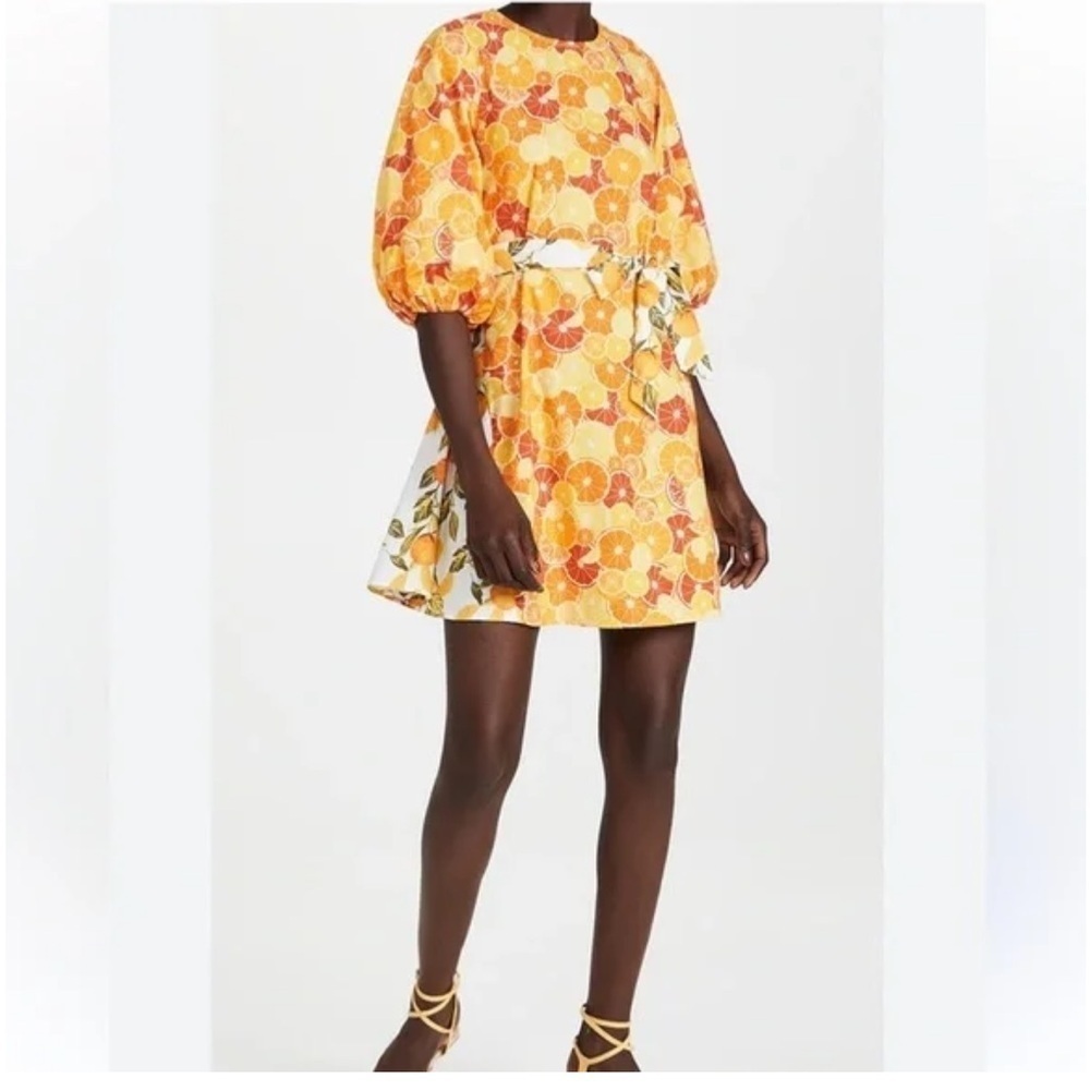 Never Fully Dressed St Clements Mini Dress Citrus Print Orange Fruit Sz‎ 6